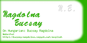 magdolna bucsay business card